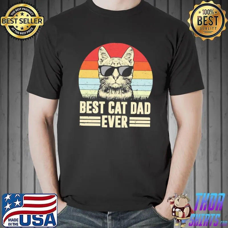 Vintage best cat dad catfather personalized cat dad shirt