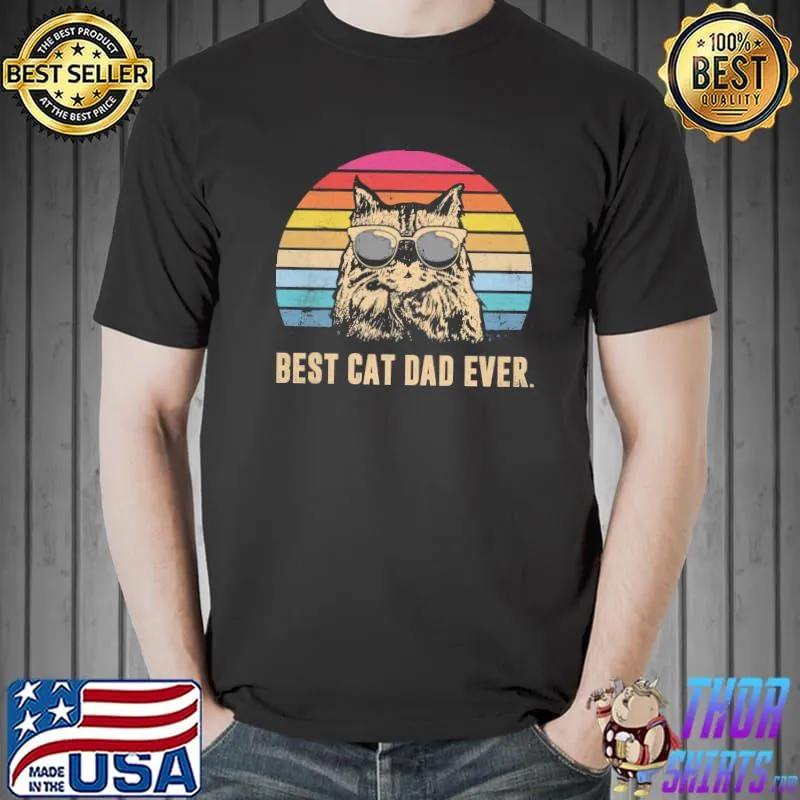 Vintage best cat dad ever funny father's personalized cat dad shirt