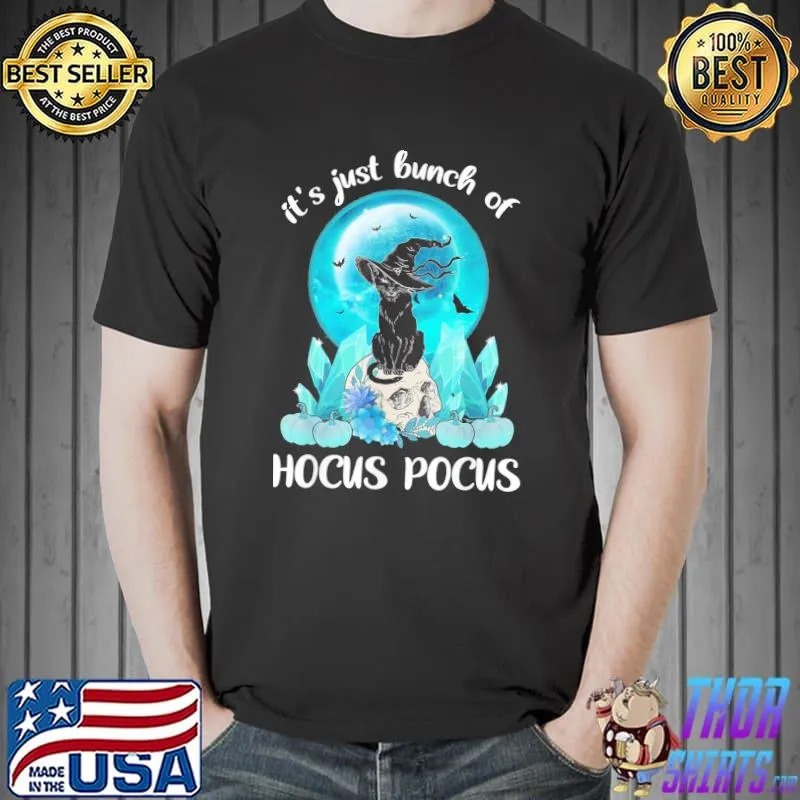 Vintage halloween black cat it's just a bunch of hocus pocus shirt