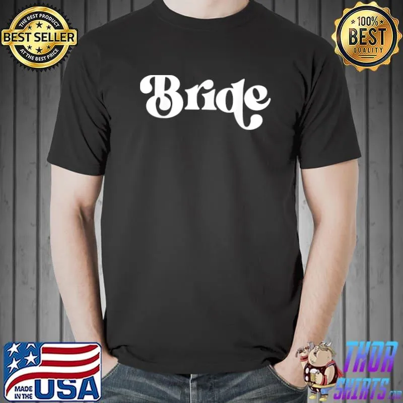 Vintage retro bride bridal bachelorette party matching shirt