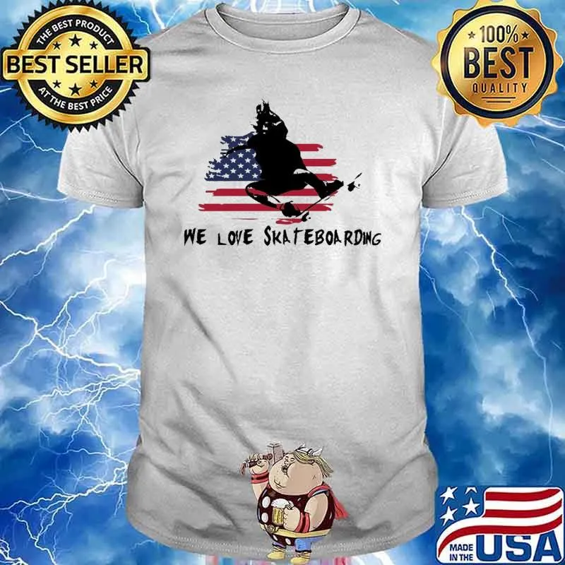 We love skateboarding America flag shirt