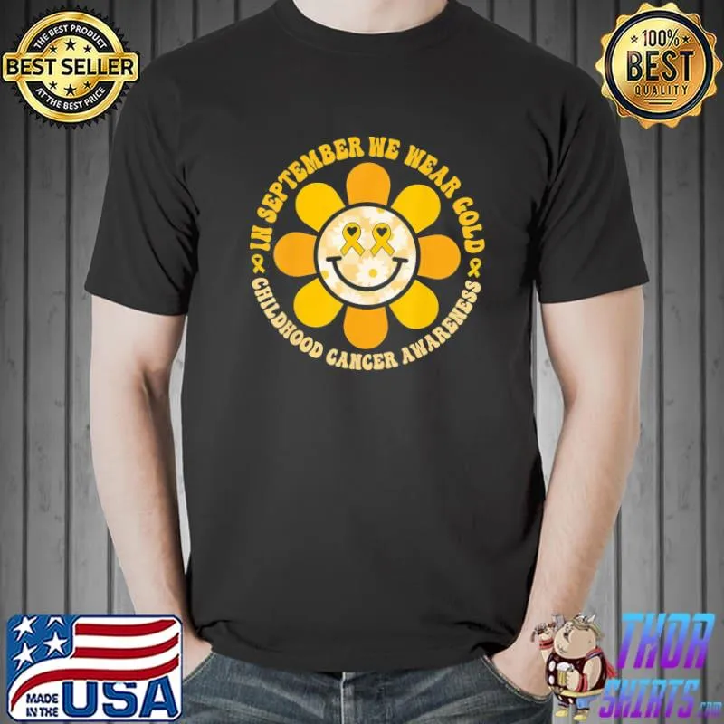 Wear gold childhood cancer awareness warrior fight hippie classic shirt