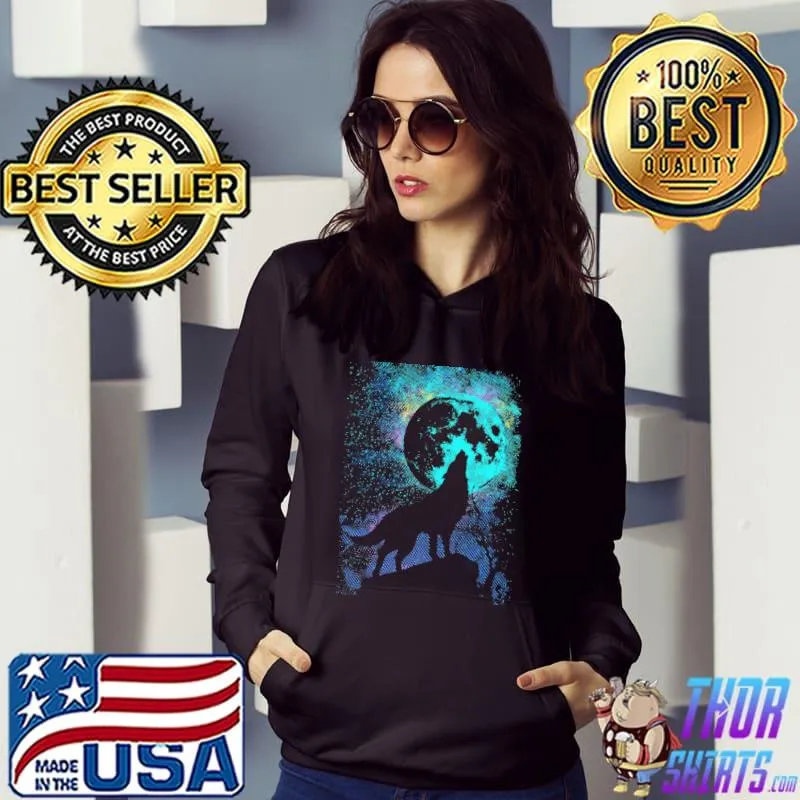 Wolf howling at the moon trending s Hoodie