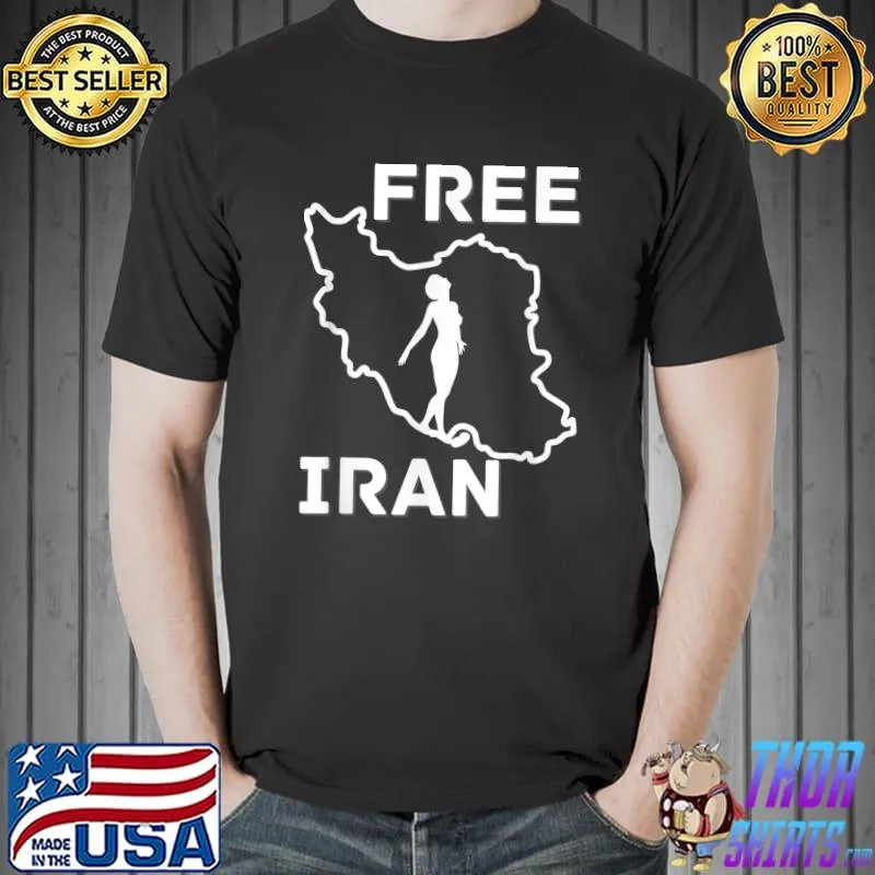 Womens Iran Free Iran Symbol Heart Map Freedom T-Shirt