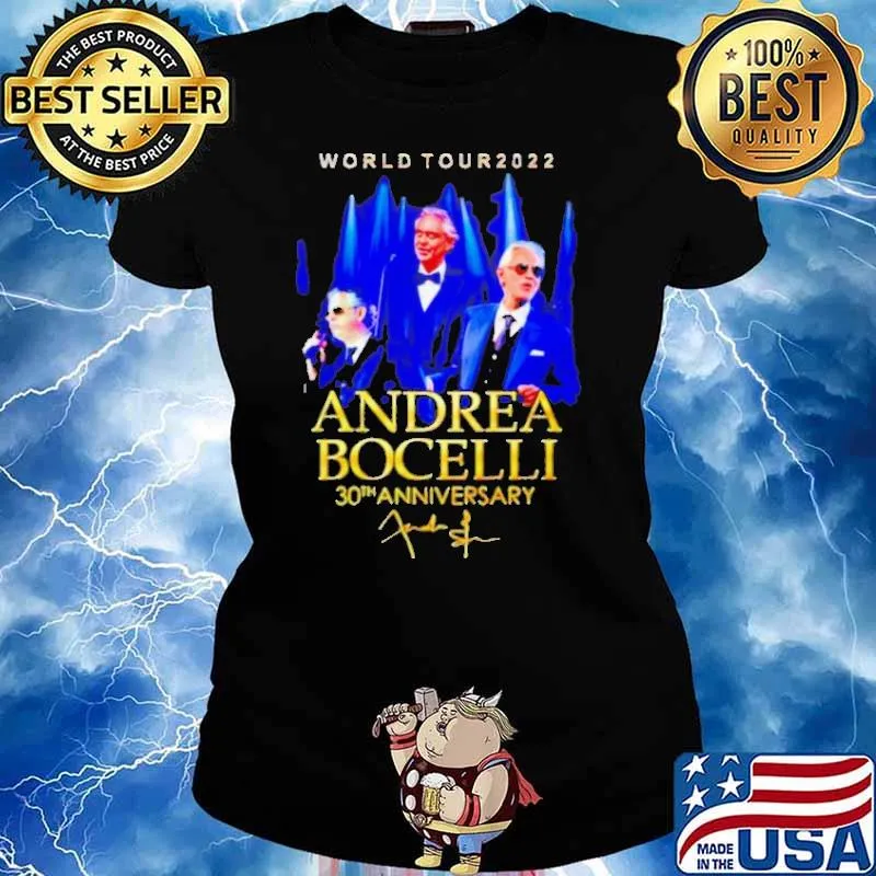 World tour 2022 andrea bocelli 30th anniversary signature s Ladies tee