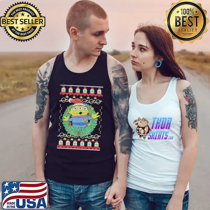 Alien greetings christmas ugly s Tank Top