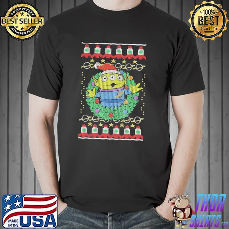 Alien greetings christmas ugly shirt