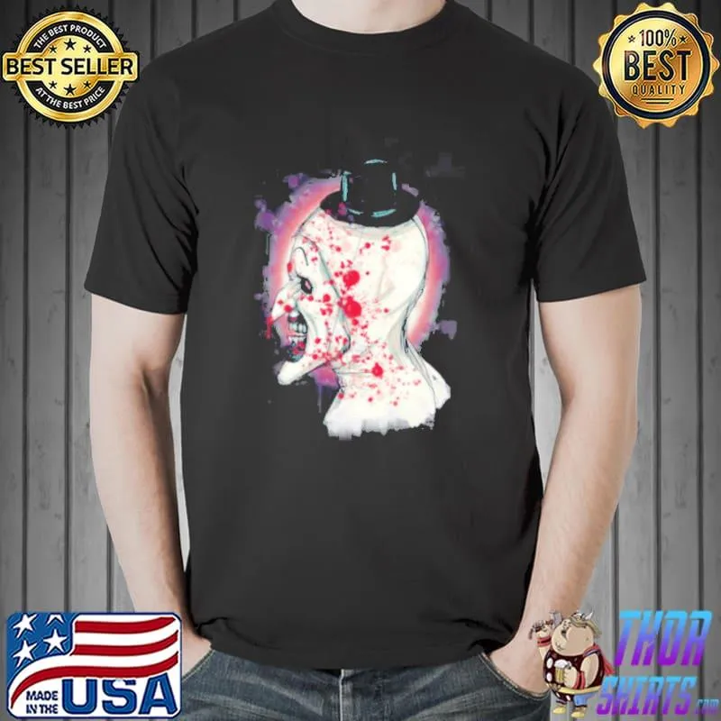 Art the clown and blood halloween trending shirt