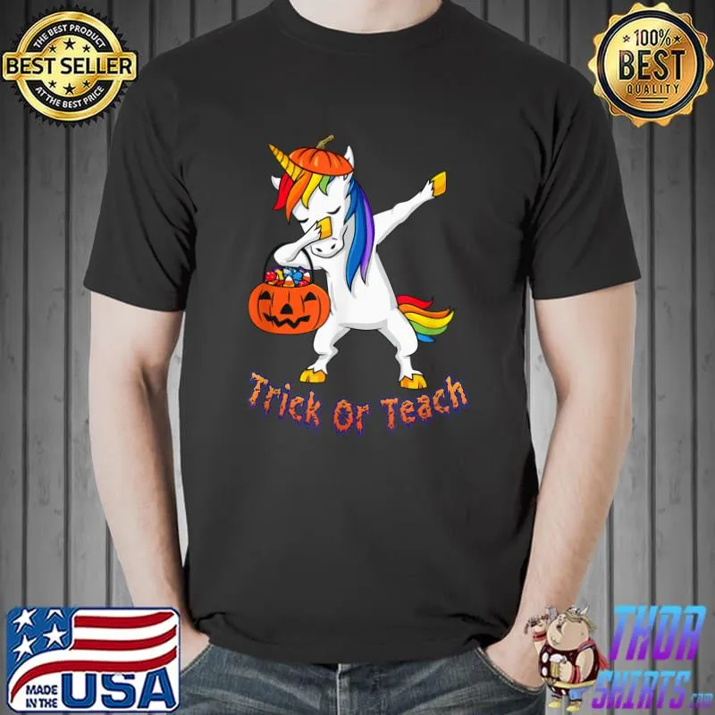 Dabbing Halloween Dabbing Unicorn Scary Trick Or Treat T-Shirt