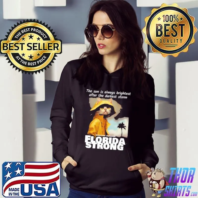 Florida strong foul weather cats the sun is always brightest floridastrong I survived hurric trending s Hoodie