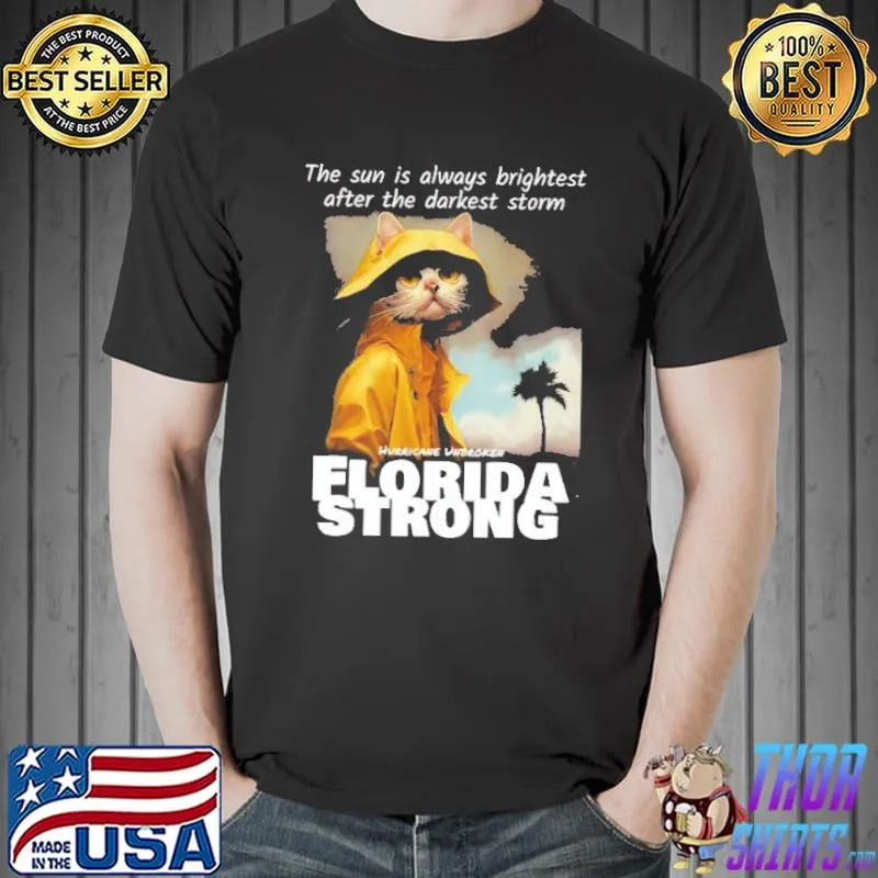 Florida strong foul weather cats the sun is always brightest floridastrong I survived hurric trending shirt