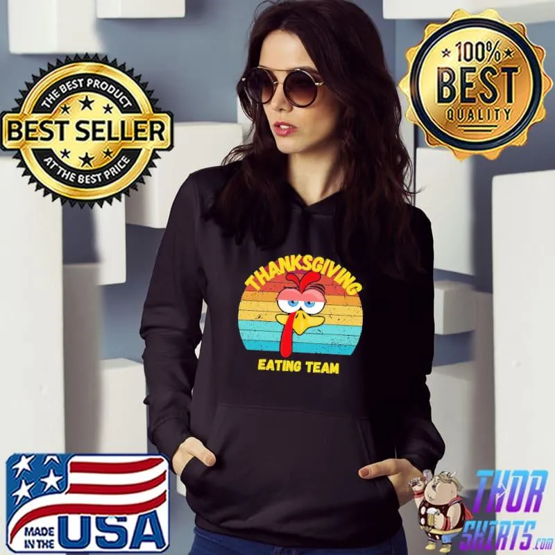 Funny Turkey face thanksgiving eating team funny s Hoodie
