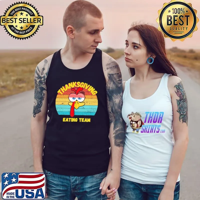Funny Turkey face thanksgiving eating team funny s Tank Top