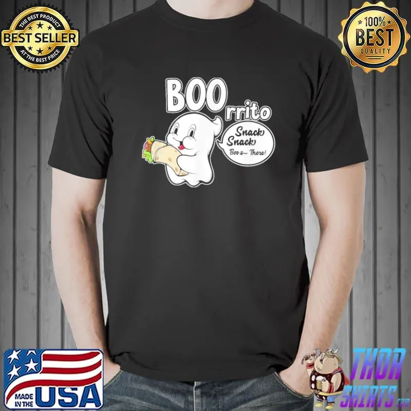 Ghost burrito mexican food cute halloween ghost boorritto shirt