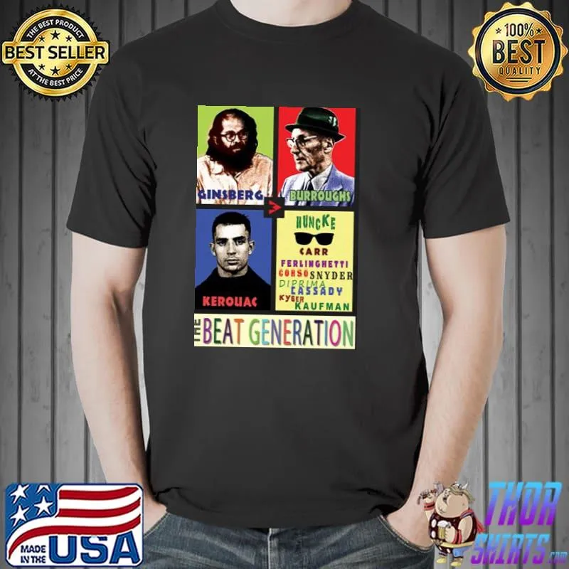 Ginsberg burroughs kerouac and the beat generation trending shirt