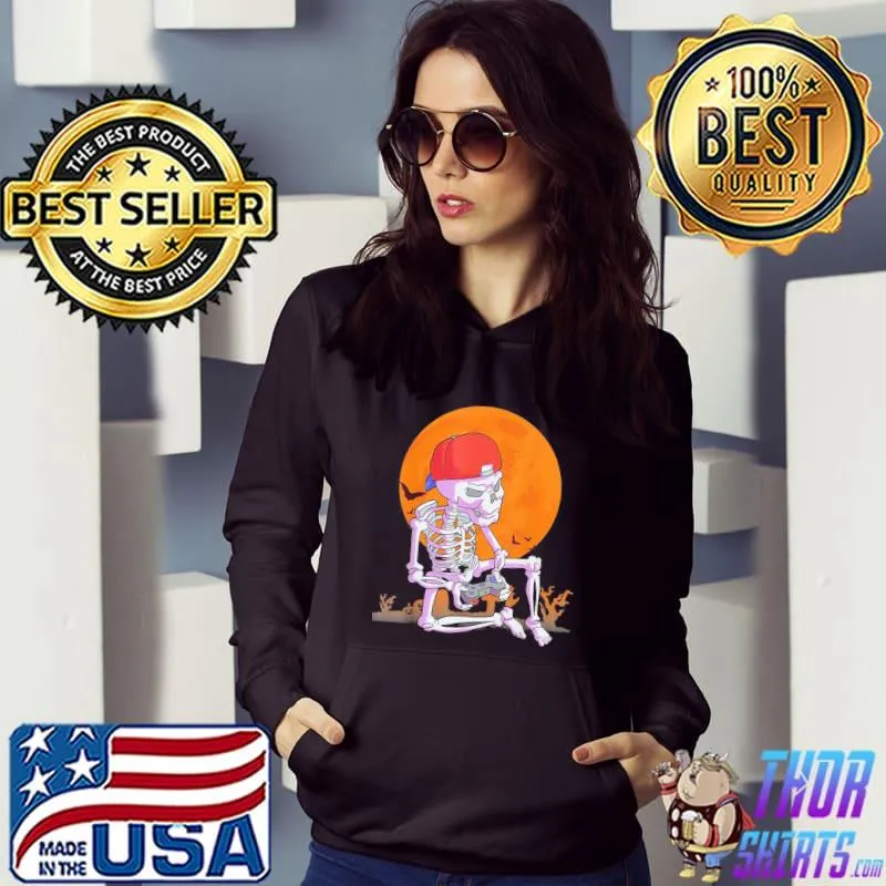 Halloween gamer gaming skeleton trending s Hoodie