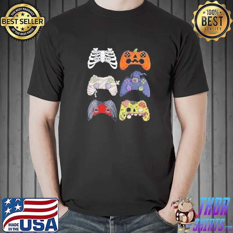 Halloween gamer toddler skeleton game boy trending shirt