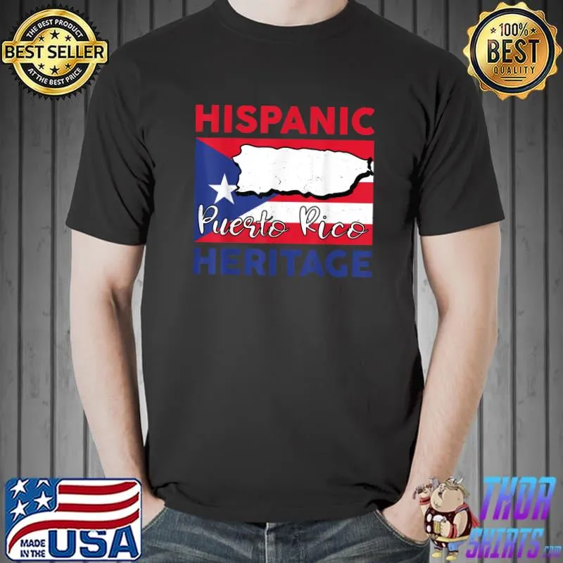 Hispanic Heritage Puerto Rico Uk Flag T-Shirt