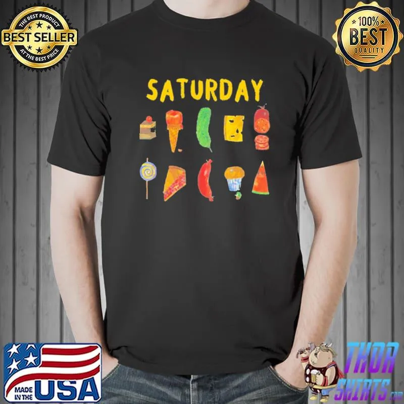 Hungry caterpillars saturday funny fruit lover vegan shirt