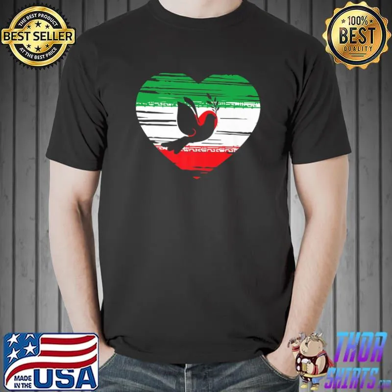 Iran Heart Symbol Flag Iranian Peace Freedom Free Persian T-Shirt