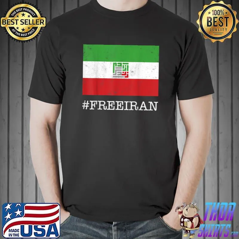 Iranian Flag Women Life Freedom In Farsi Iranian Protest T-Shirt