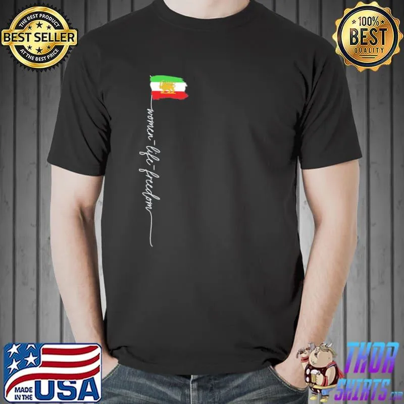 Iranian lion sun flag female fist support women of Iran shirt