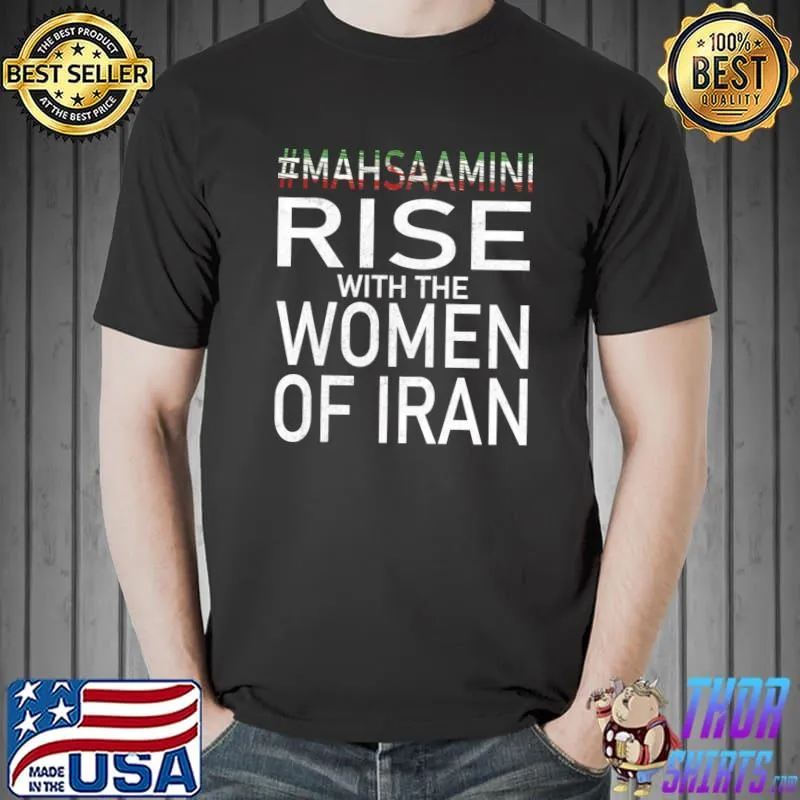 Mahsaamini rise with the wome of iran flag T-Shirt