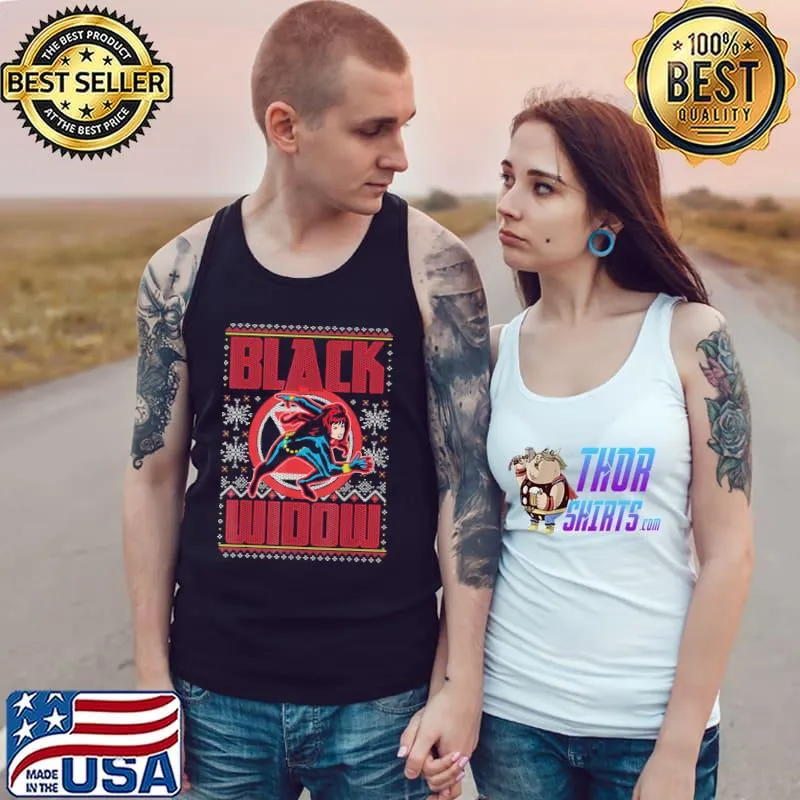 Marvel black widow ugly christmas s Tank Top