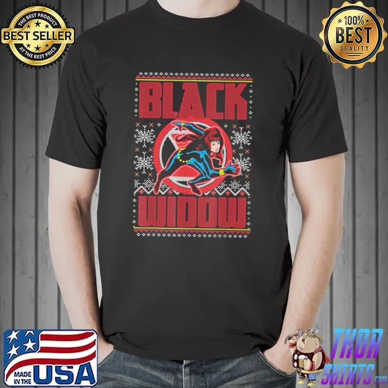 Marvel black widow ugly christmas shirt