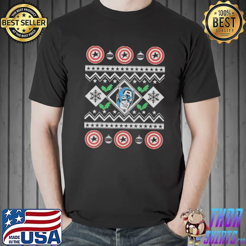 Marvel captain America shield ugly christmas shirt