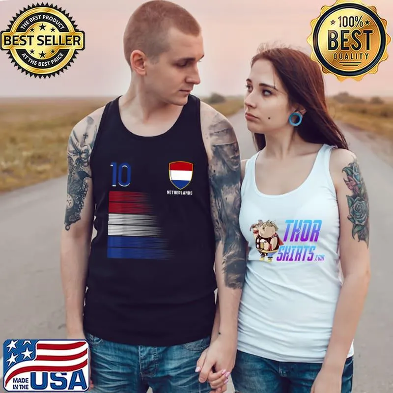 Netherlands Soccer Number 10 Fans Jersey Dutch Flag Football Lovers T-Shirt Tank Top