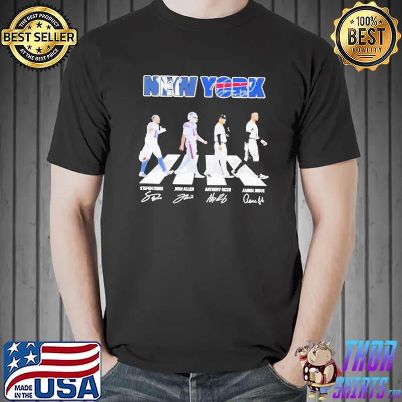 New york yankees and Buffalo Bills abbey road signatures yankees 2022 shirt