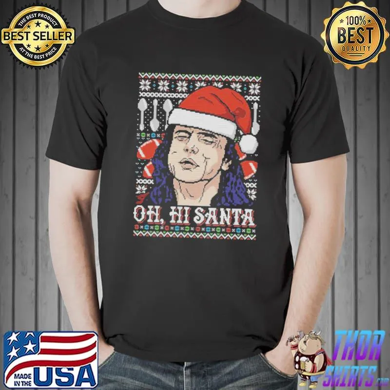 Oh hI santa Football background ugly shirt