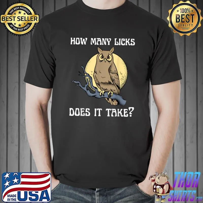 Owl Moon How Many Licks Does It Take Vintage T-Shirt