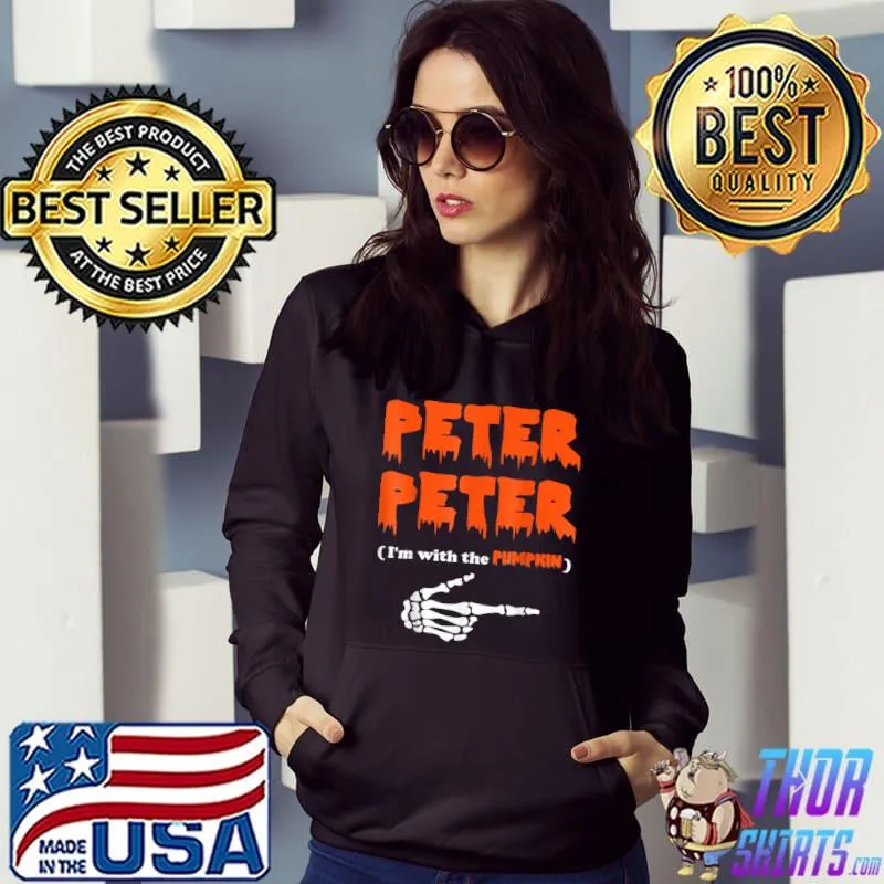 Peter Pumpkin With The Pumpkin Skeleton Hand Eater Costume Halloween Splash T-Shirt Hoodie