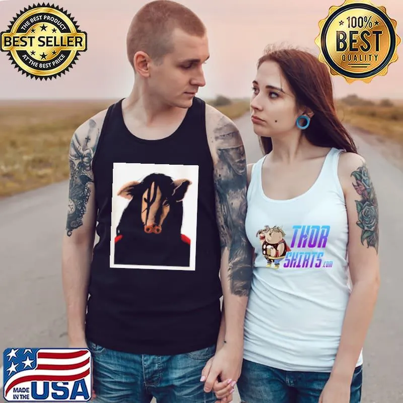 Pig face jigsaw halloween trending s Tank Top