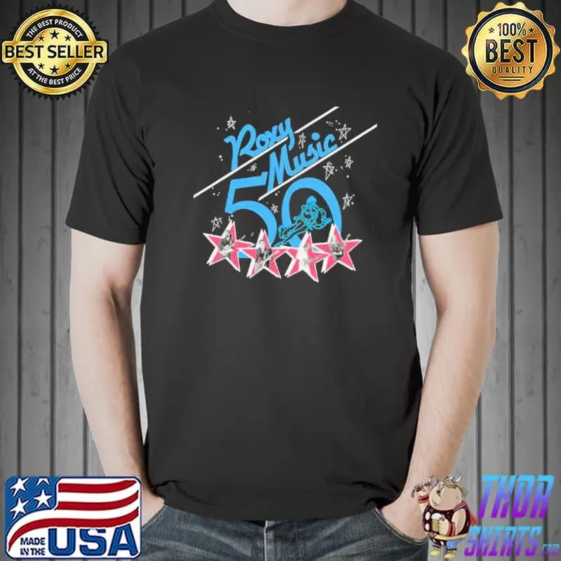 Retro roxy music rock band art tour logo shirt