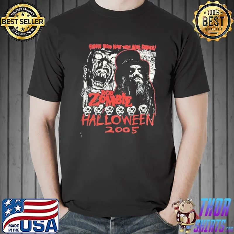 Rob zombie halloween horror movie band black metal rock retro art shirt