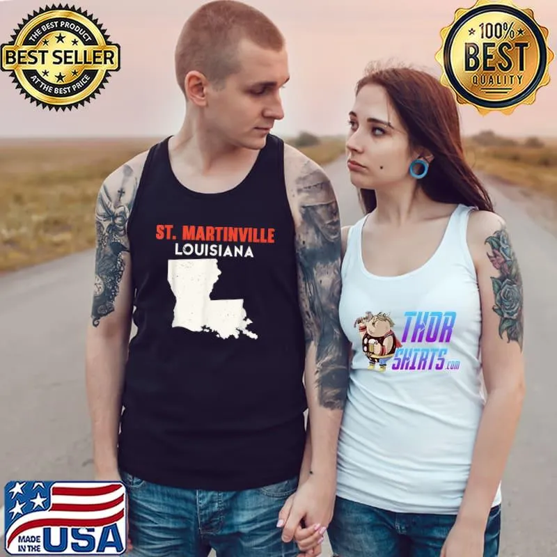 St. Martinville Louisiana Usa State America Travel Louisiana Maps T-Shirt Tank Top