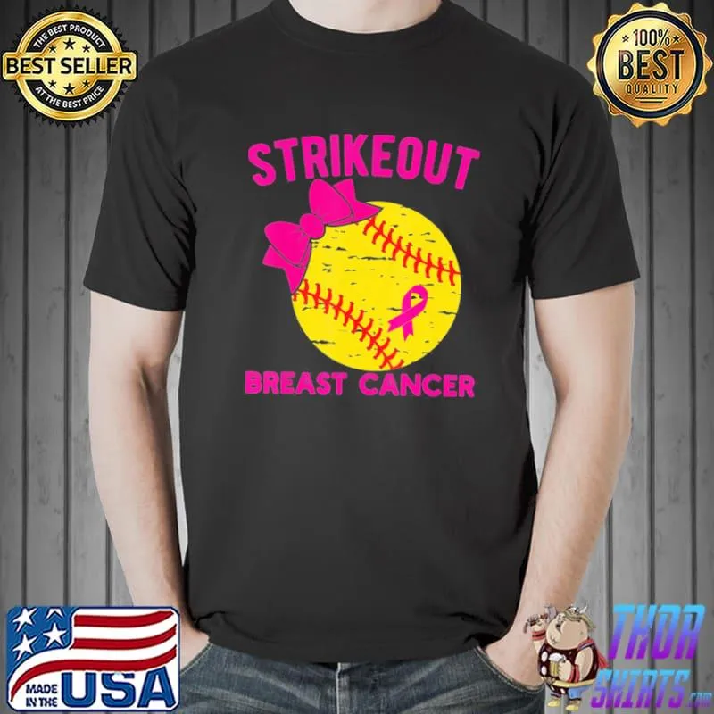 Strike out breast cancer awareness vintage softball fighters shirt
