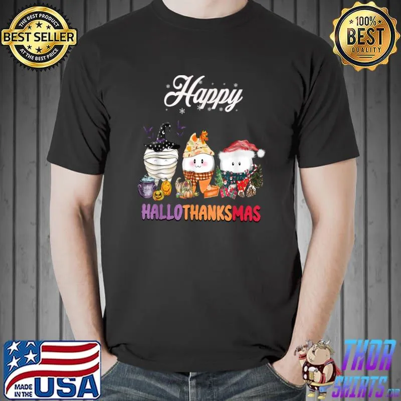 Teeth Witch Autumn Fall Santa Halloween Thanksgiving Christmas Happy HalloThanksMas T-Shirt