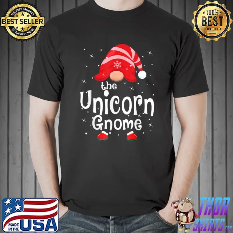 The Unicorn Gnome Matching Family Group Christmas Pajama T-Shirt