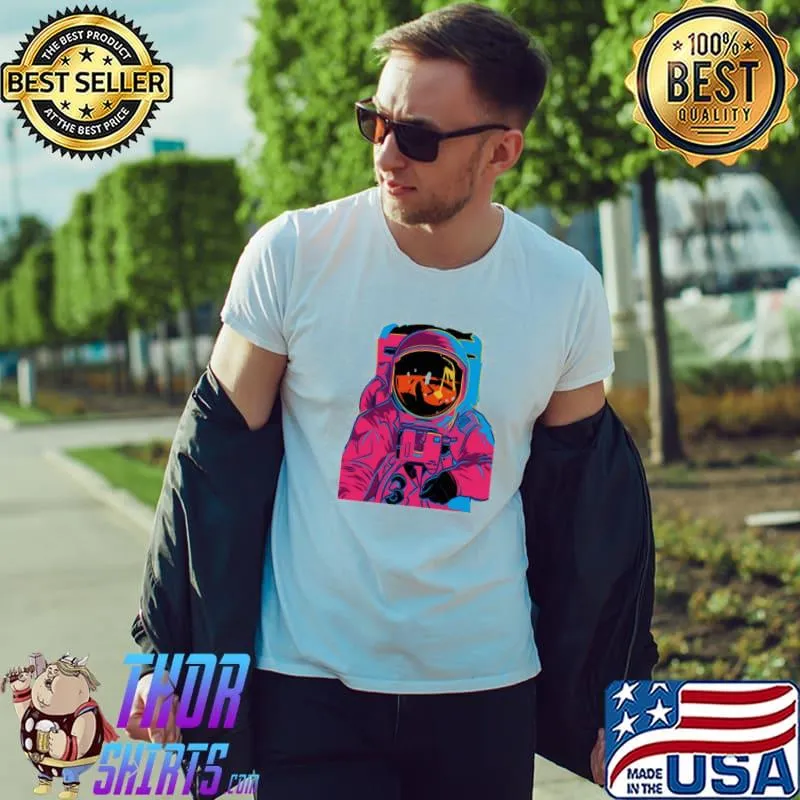 Trippy rainbow astronaut trending shirt