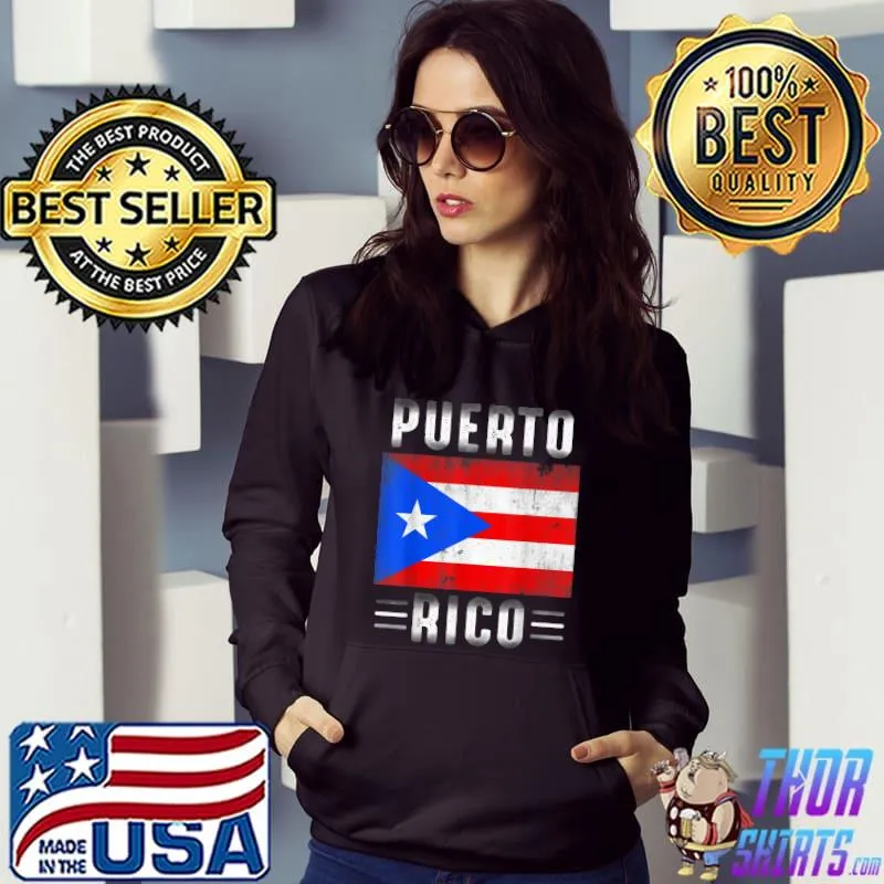 Vintage Puerto Rico Puerto Rican Flag Pride T-Shirt Hoodie