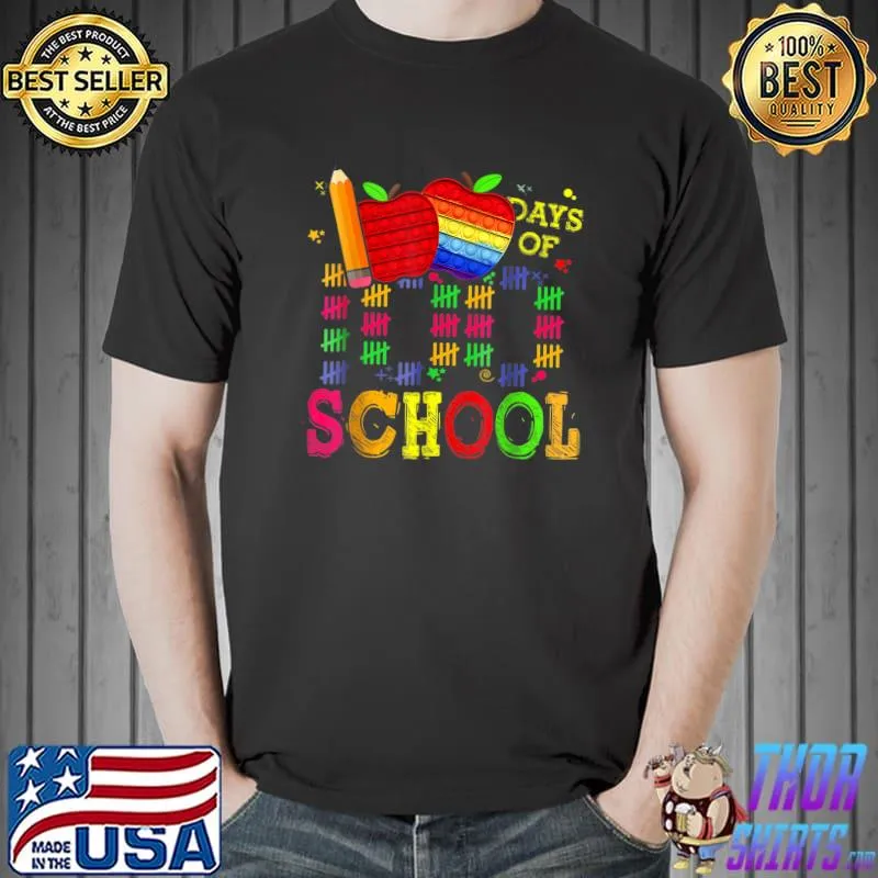 100th Day Of School Aplle Pops Pencil Teachers Child Happy 100 Days T-Shirt