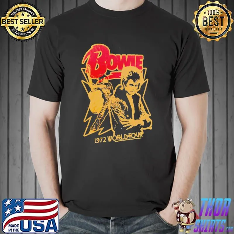 1972 world tour david bowie portrait classic shirt