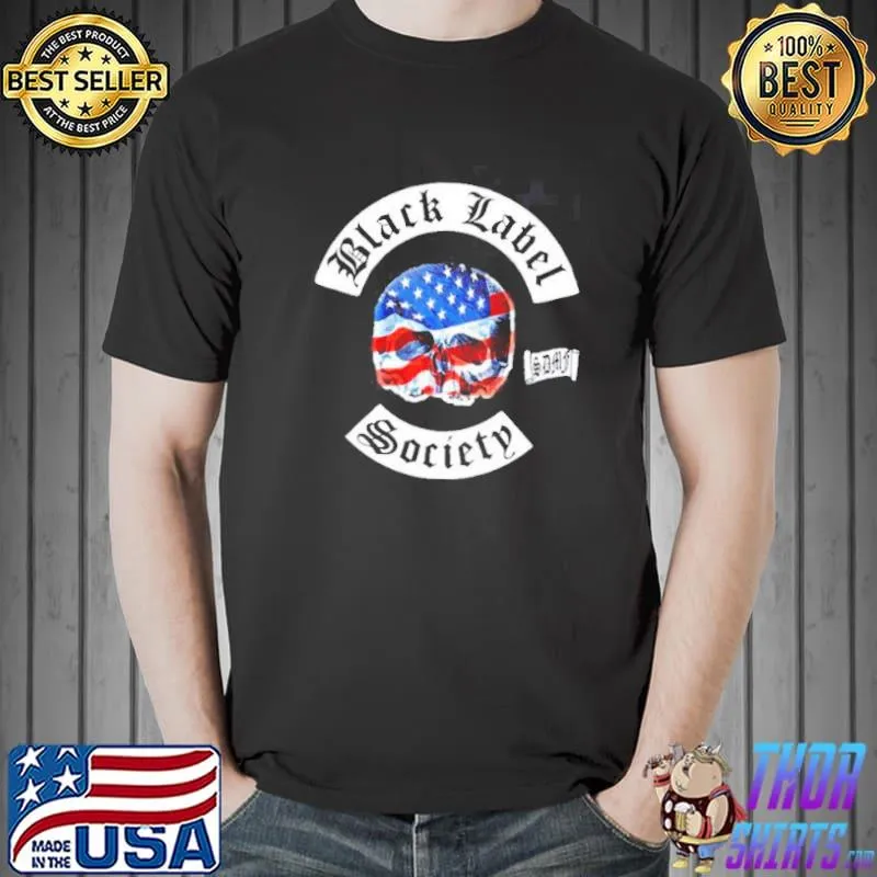 America flag skull art lack label society band trending classic shirt