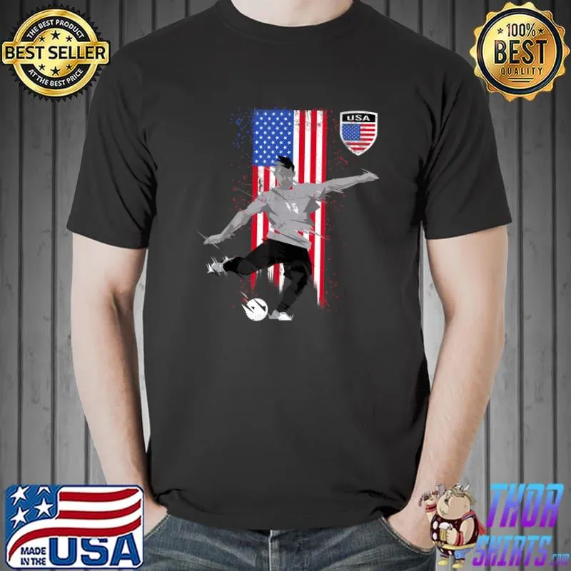 American Flag Shield United States Soccer Football T-Shirt