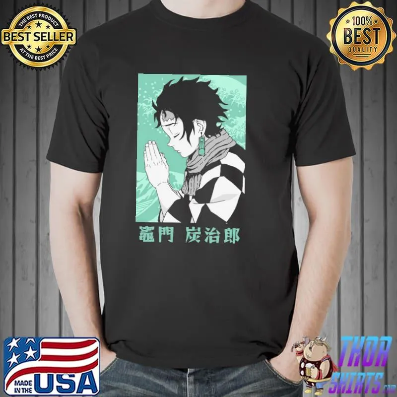 Anime character demon slayer tanjiro classic shirt