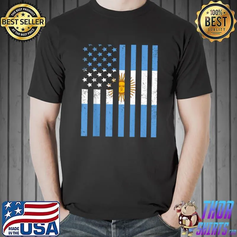 Argentina Soccer Jersey American Flag Football Toddler Boys T-Shirt